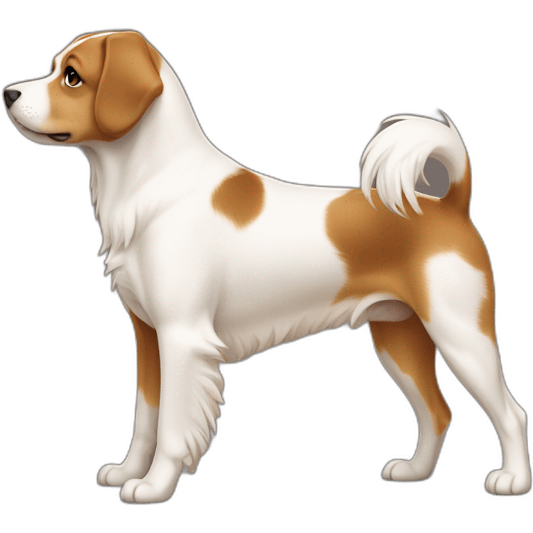 Aquita roux et blanc chien emoji