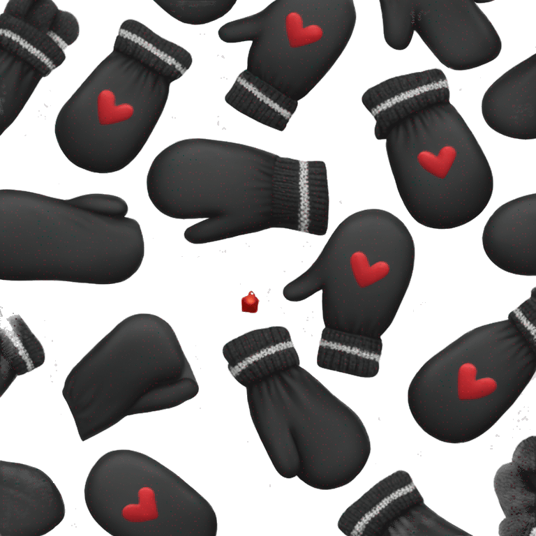 black color Christmas mittens  emoji