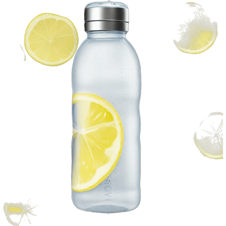 voss water bottle with lemon slices realistic soft textures and fine detailing emoji