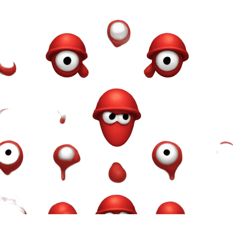 evil red plumber angry eyes. red tears from eyes emoji