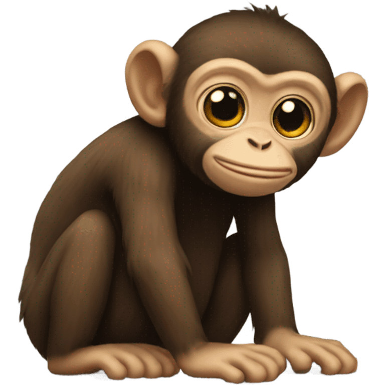 Monkey with gigantic huge feet huge out of proportion feet tiny monkey emoji