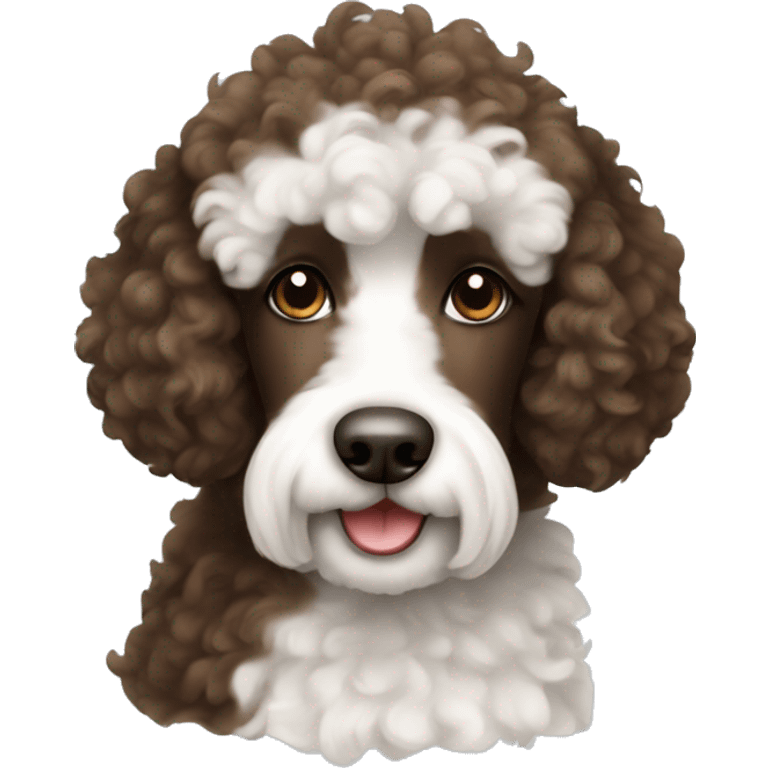 Brown and white tuxedo poodle emoji