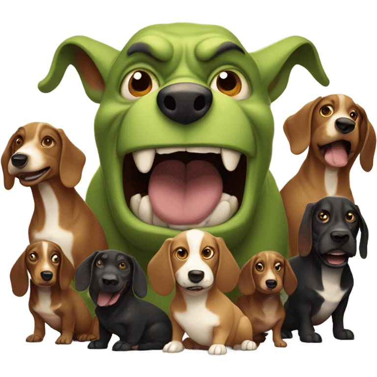 Shrek overlord of weenie dogs emoji