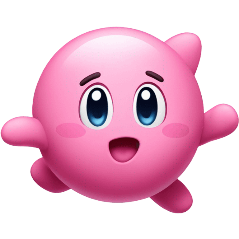 cute classic Kirby jumping emoji