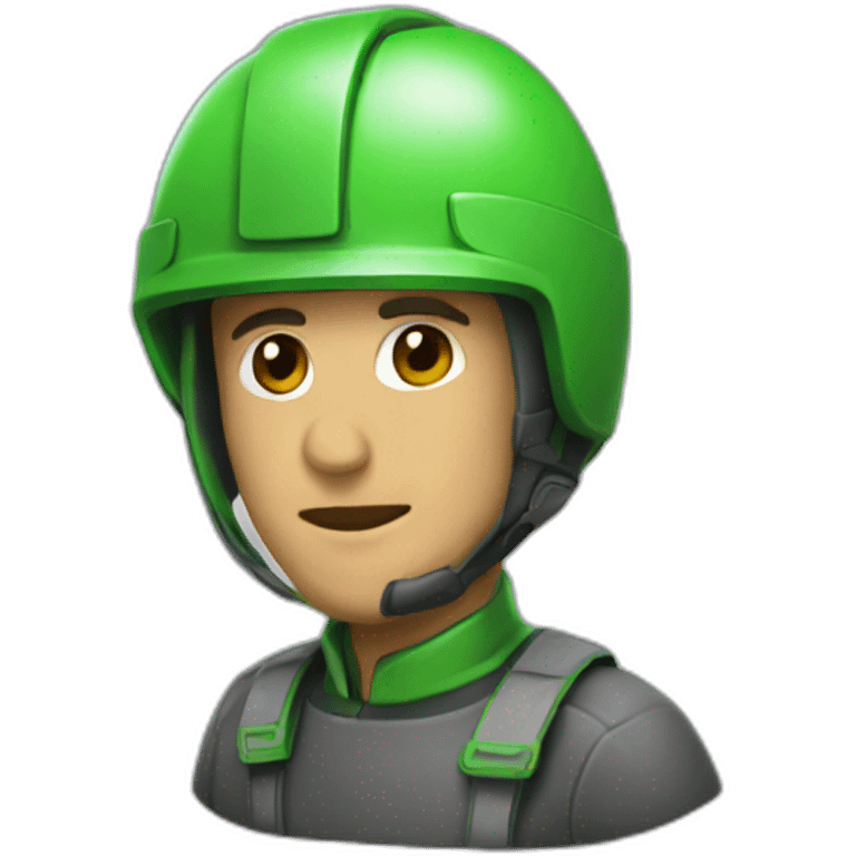 green helmet man emoji