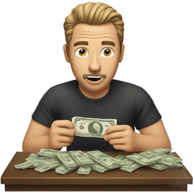 Man eating cash emoji