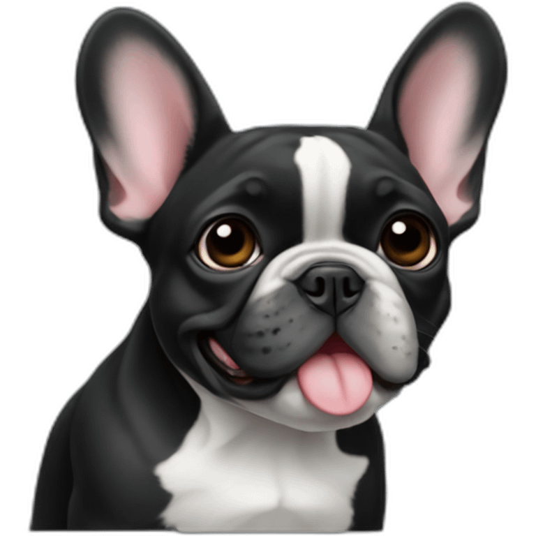 French bulldog-black--with-letter-M emoji