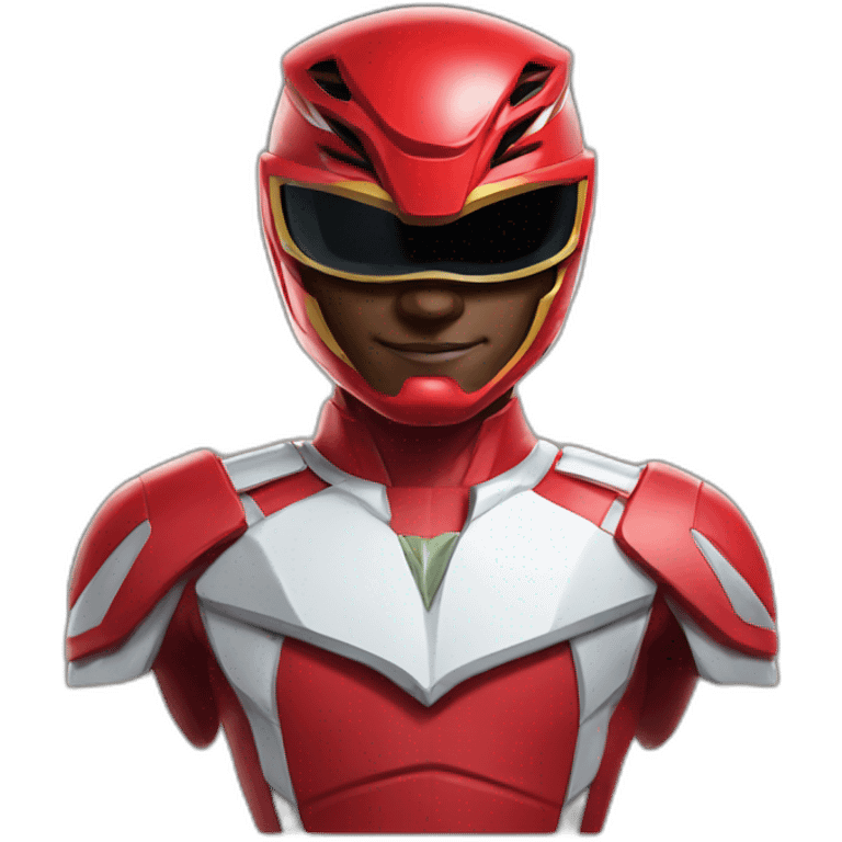 red power ranger with glases to see emoji