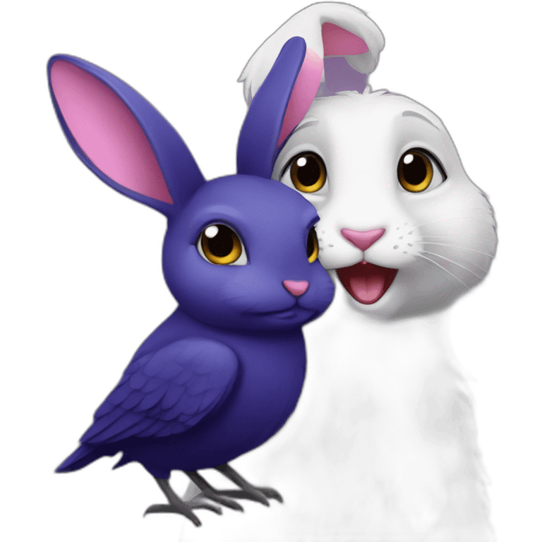 Bunny-and-raven emoji