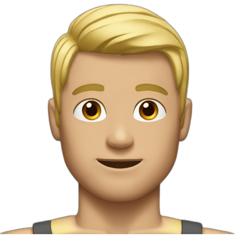 a muscular man wtih a blond short hair emoji