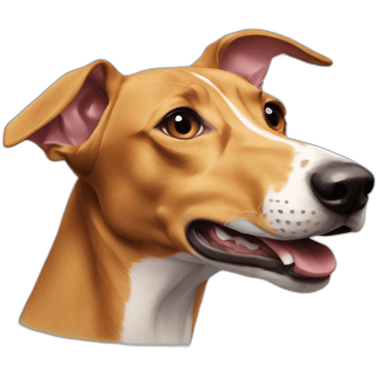 podenco with a flipper in the mouth emoji