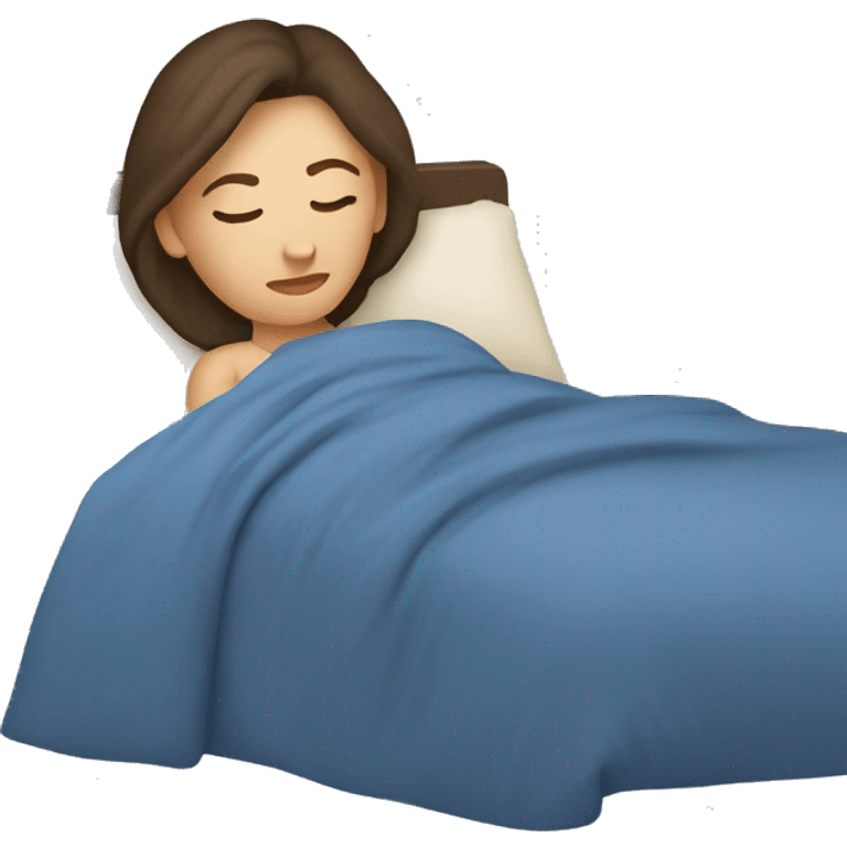 Brunette Caucasian women sleeping in bed emoji