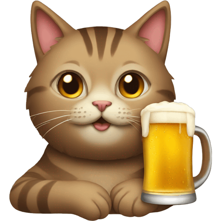 Cat with beer  emoji