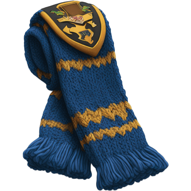 blue knitted Ravenclaw scarf emoji