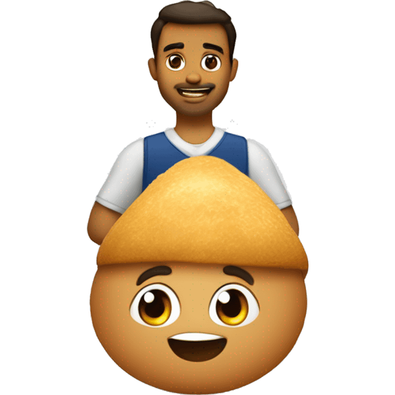 Coxinha feliz com mãozinha e pezinho  emoji