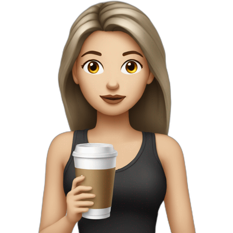 White girl black  good clothes hair sipping cold coffee  emoji