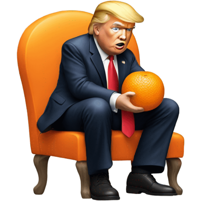 Donald trump eating an orange emoji