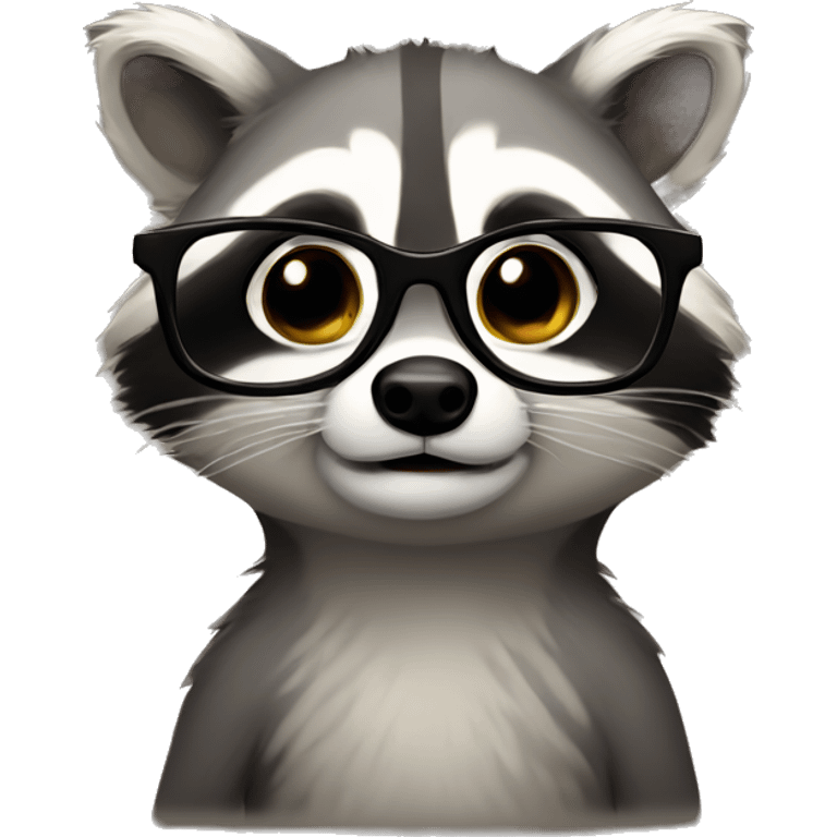 A raccoon with glasses  emoji