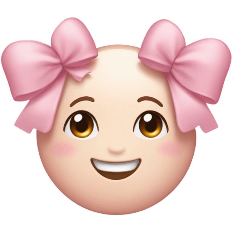 little light pink bows smiley with heart blush emoji