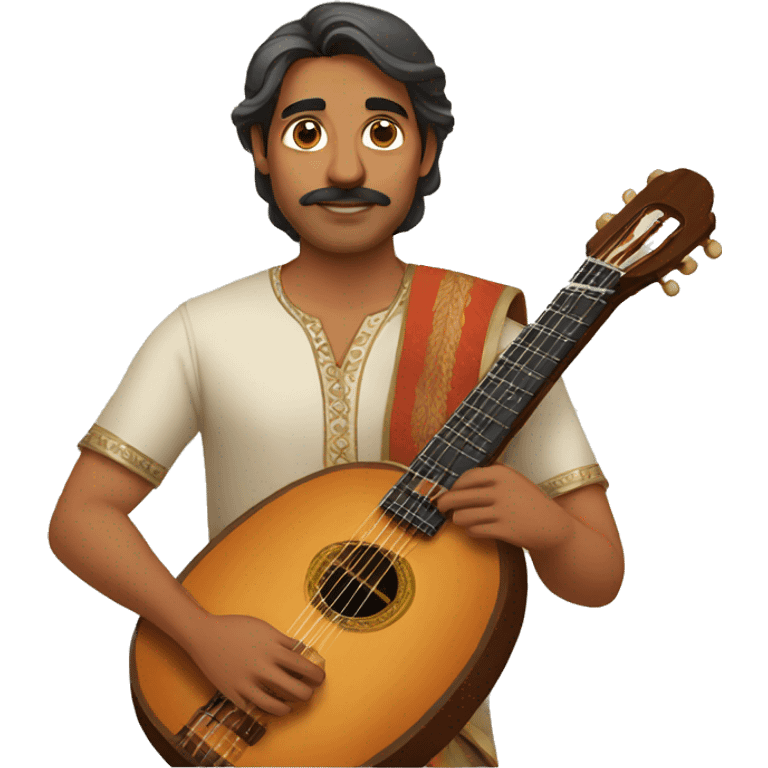 indian man with veena emoji