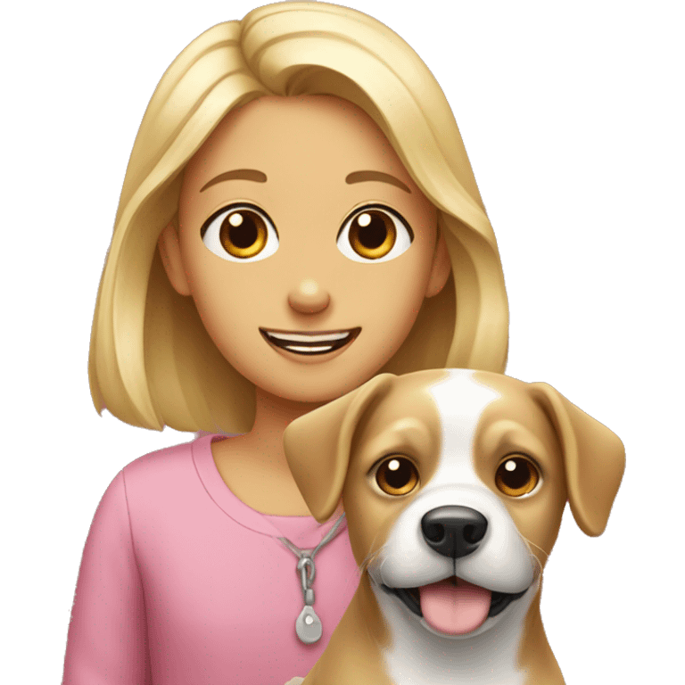 Dog with girl emoji