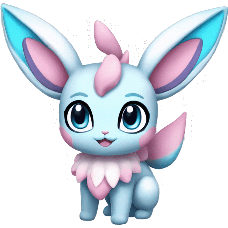 Kawaii Pastel Shiny Sylveon-Glaceon Full Body emoji