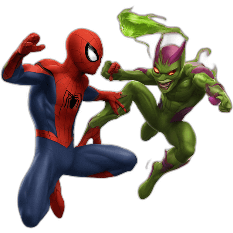 Spider-Man fighting green goblin emoji