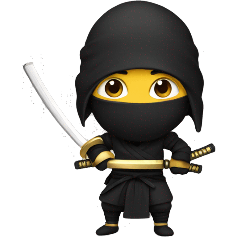 Ninja with gold katana emoji