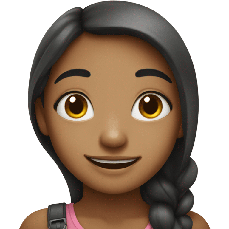 smiling girl with mole emoji