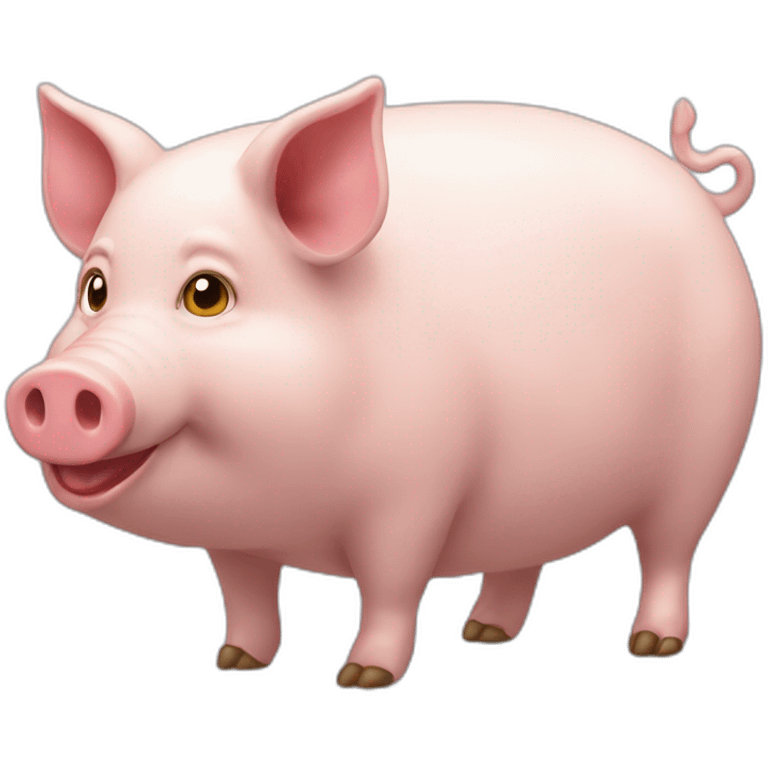 Chat sur tête cochon emoji