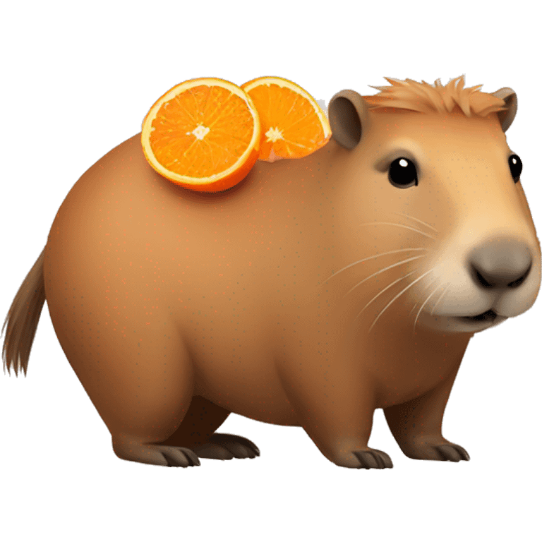 capybara with tangerine emoji