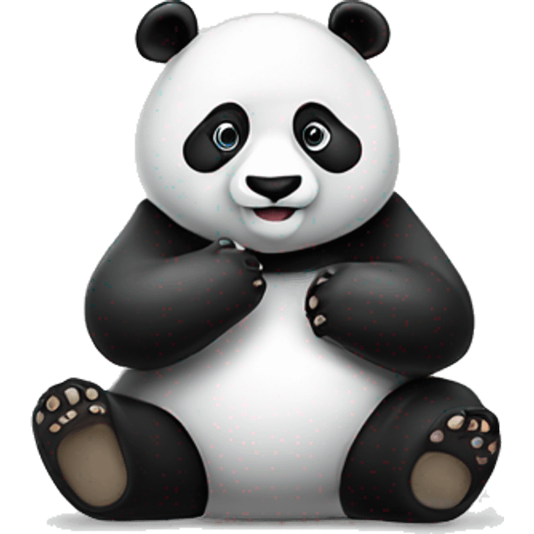 Panda met een ijsje emoji