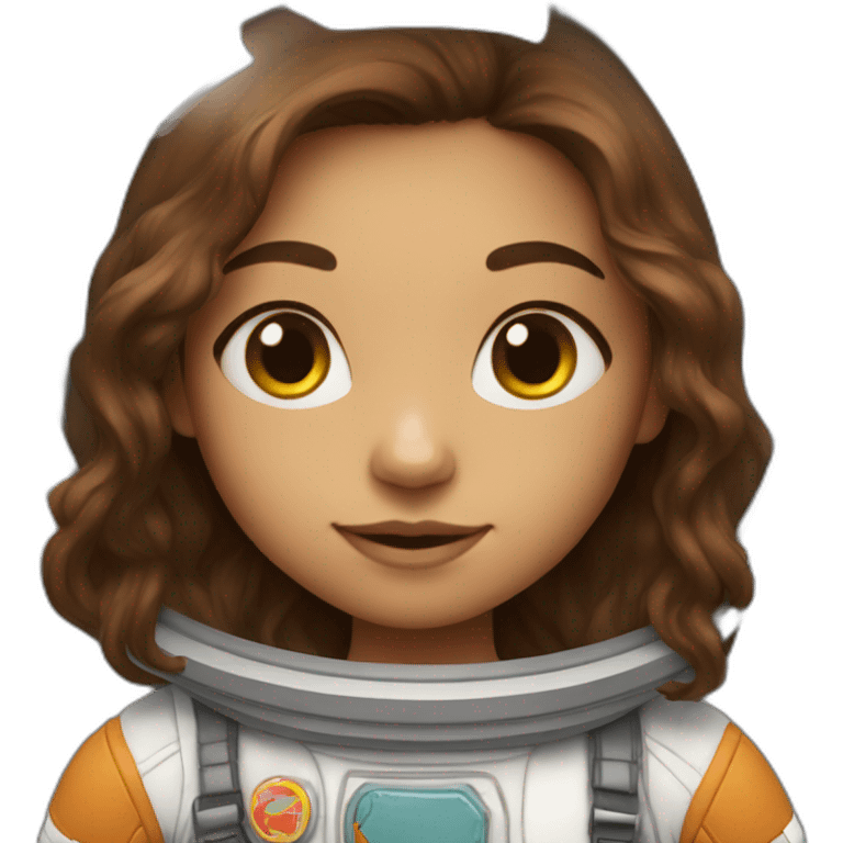 girl in spacesuit with long brown hair emoji