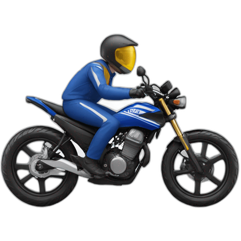 Man make wheeling with yamaha cross bike emoji