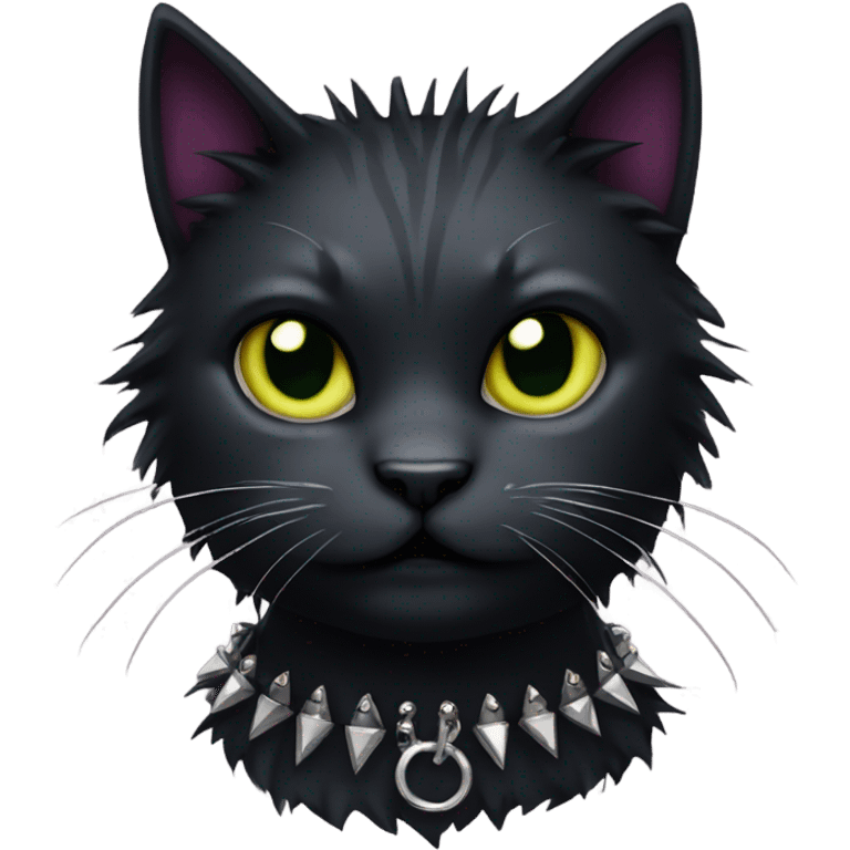 Goth cat with spiked collar  emoji