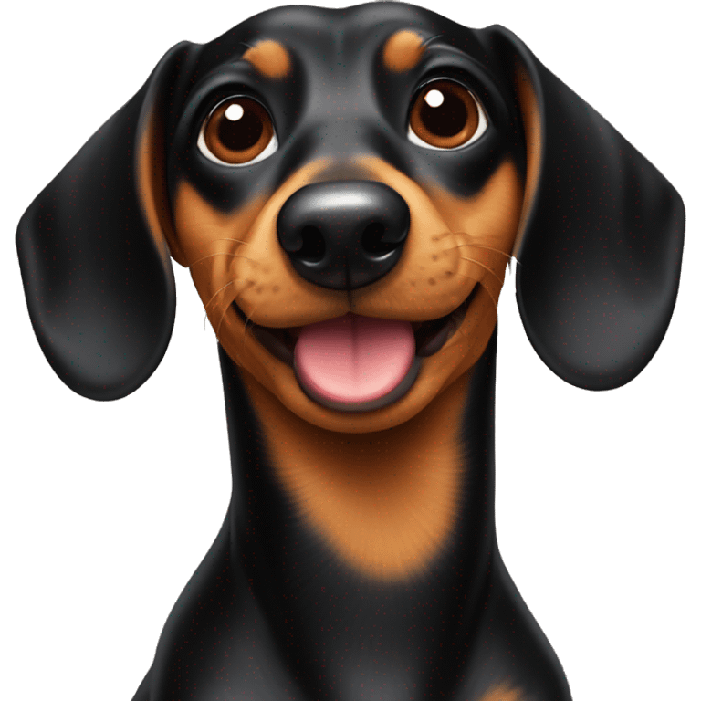 Black and tan Dachshund blowing a kiss emoji