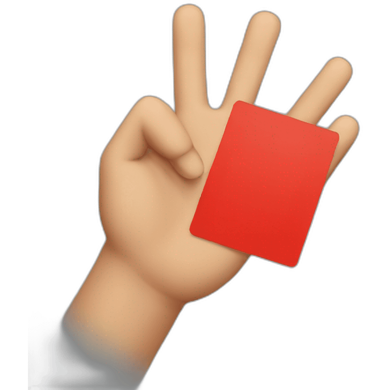 hand with a red card emoji