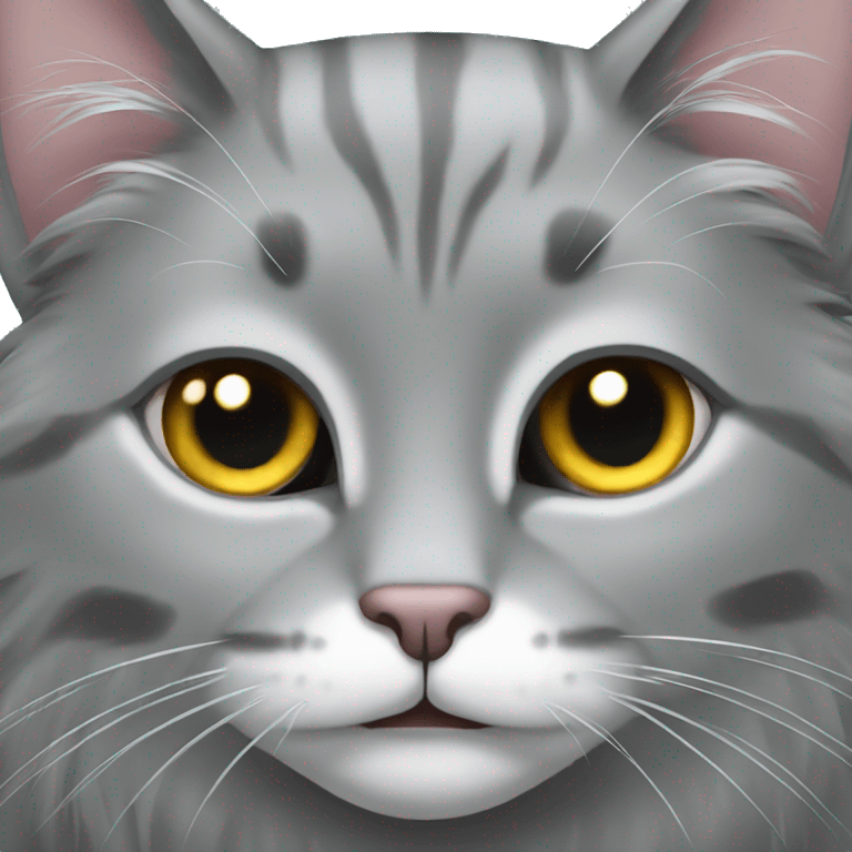 Gray long hair cat emoji