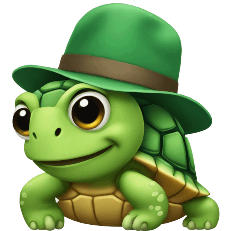 turtle wearing a hat emoji