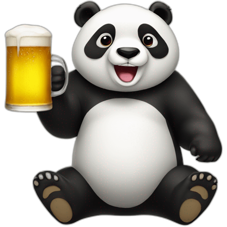 Panda with beer emoji