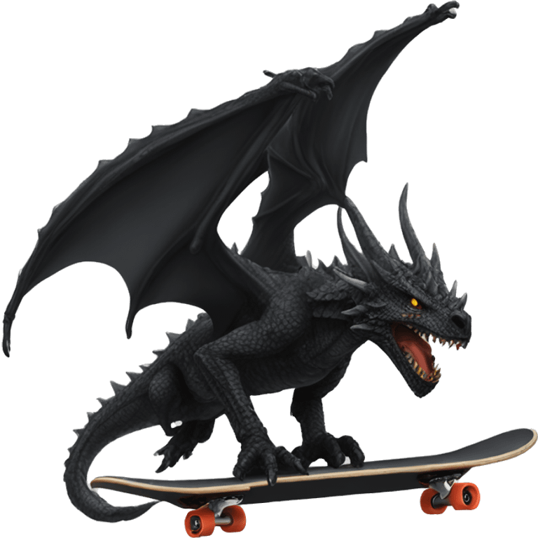 alduin riding a skateboard  emoji