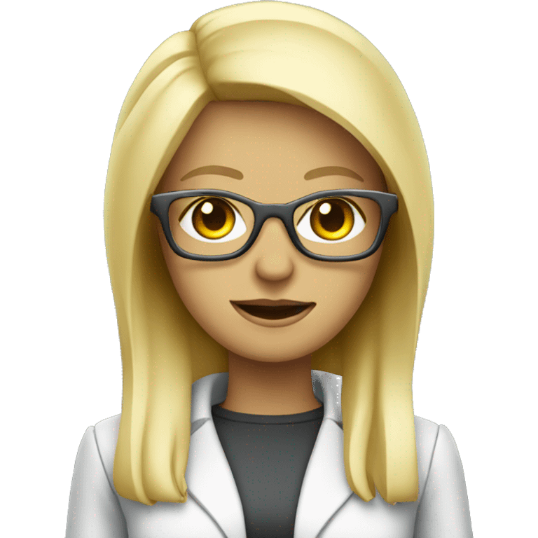 Female blonde robot with glasses emoji