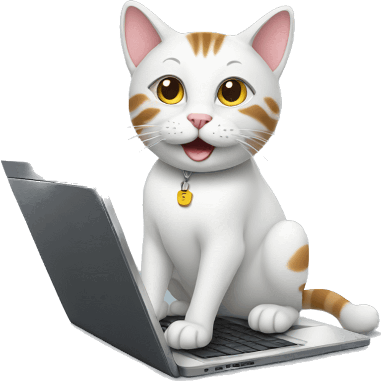 a cat with a laptop emoji