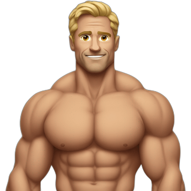 Jeff unposed, bodybuilder emoji