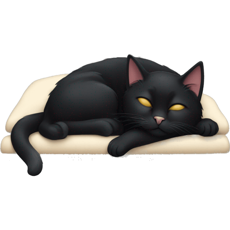 black cat sleeping  emoji