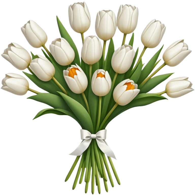 white tulip bouquet  emoji