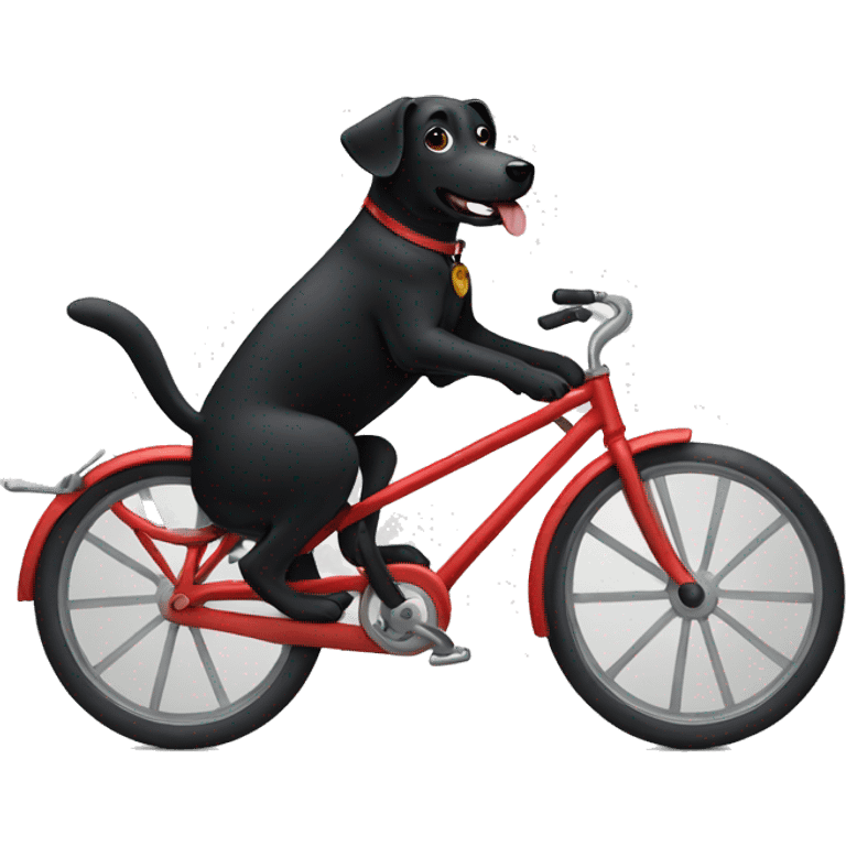 black dog on bike emoji