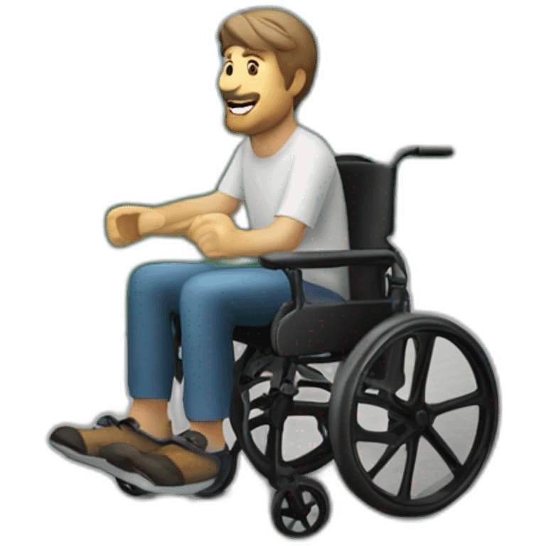 Create man weelchair in the mountain  emoji