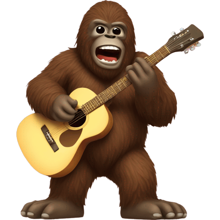 Bigfoot playing the guitar emoji