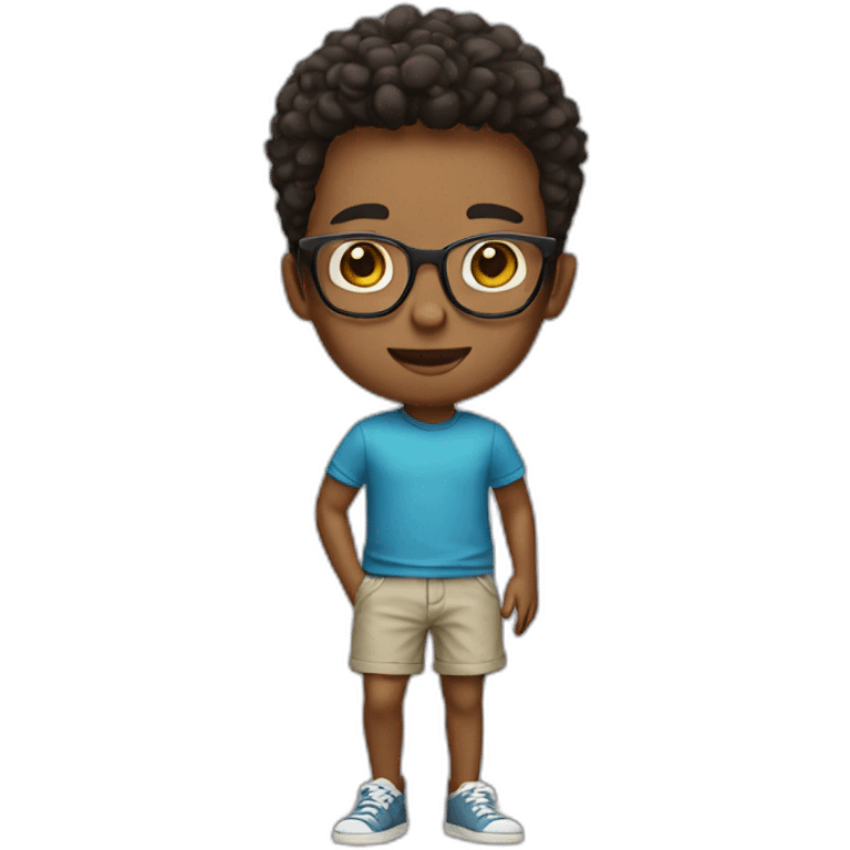 boy wearing shorts and glasses emoji